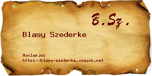 Blasy Szederke névjegykártya